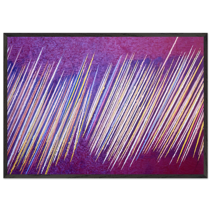 Red Line Painting II - 1968 - Ronnie Landfield 70x100 cm / 28x40 inches Framed Art Print – Black Wooden Frame