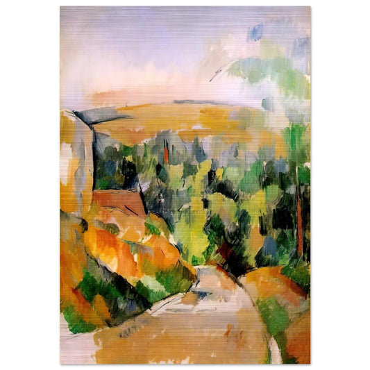 The Bend in the road - Paul Cézanne Brushed Aluminum Print - 70x100 cm / 28x40 inches | Paul Cézanne Aluminum Print | Paul Cézanne Prints