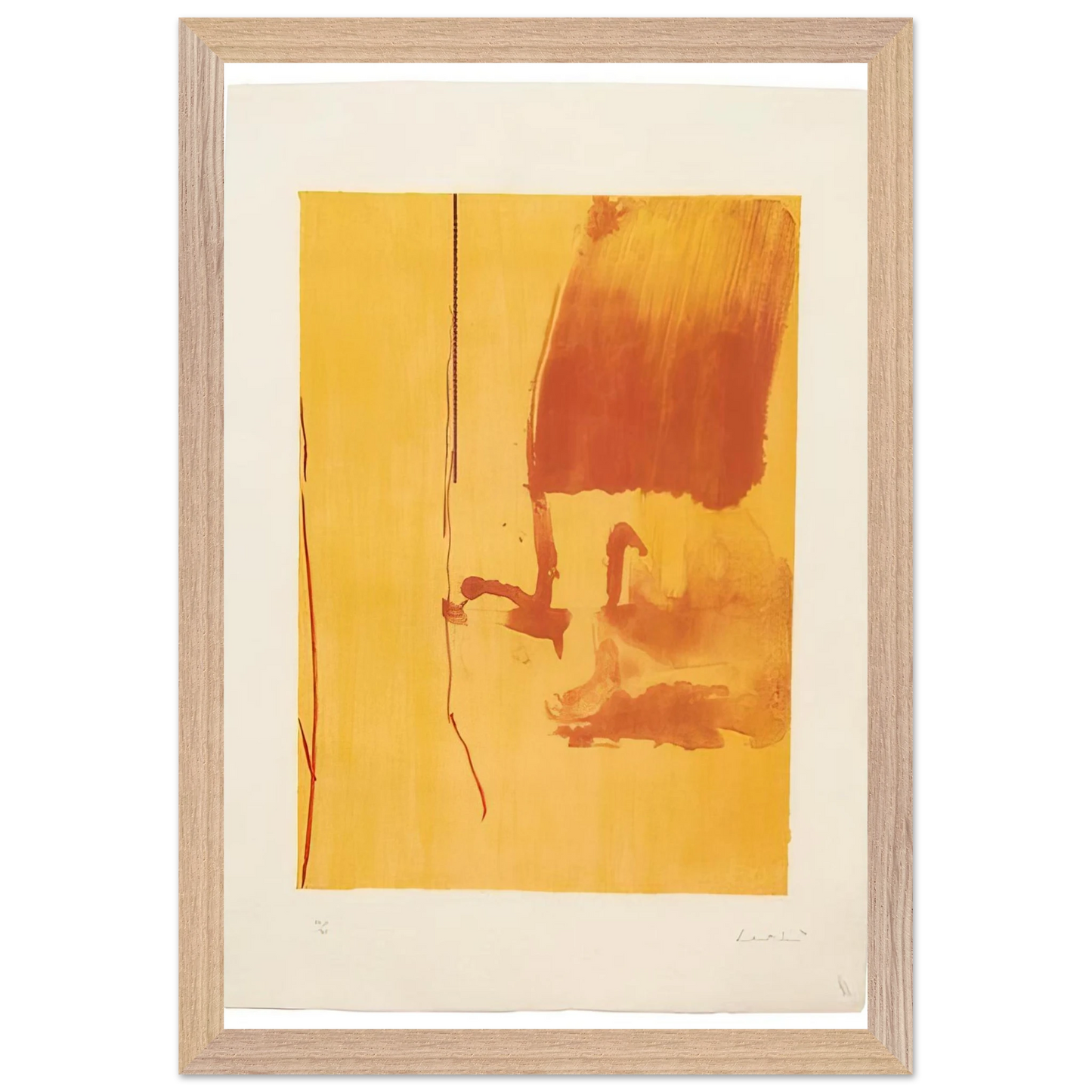 Helen Frankenthaler - Harvest - 1976 Wall art - 28x43  cm / XL (11x17 inches) - Premium Wooden Framed Poster With Fine Art Paper - Black frame