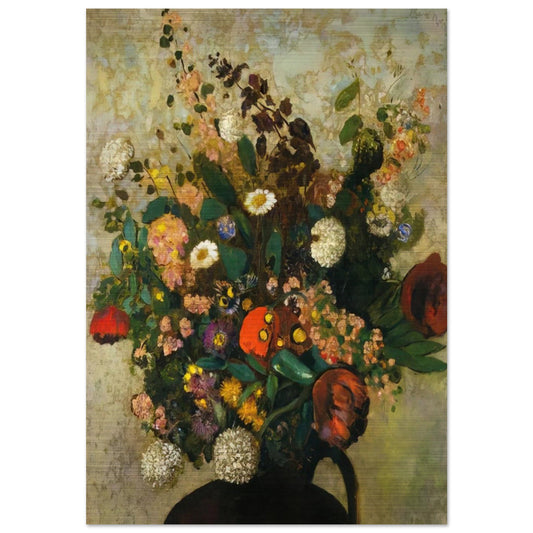 BOUQUET OF FLOWERS 5 - Odilon Redon Brushed Aluminum Print - 70x100 cm / 28x40 inches | Odilon Redon Aluminum Print | Odilon Redon Prints