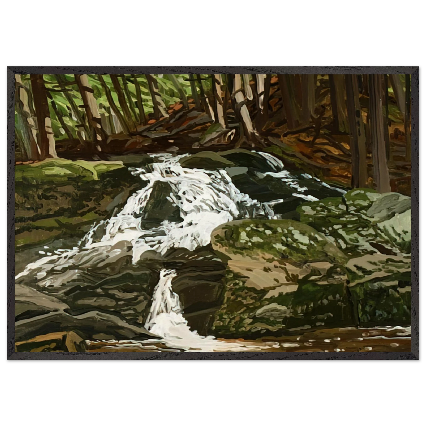 Study for Falls - Jam Brook - 1996 - Neil Welliver Framed Art Print – Black Wooden Frame - Default Title - -Framed Art Print