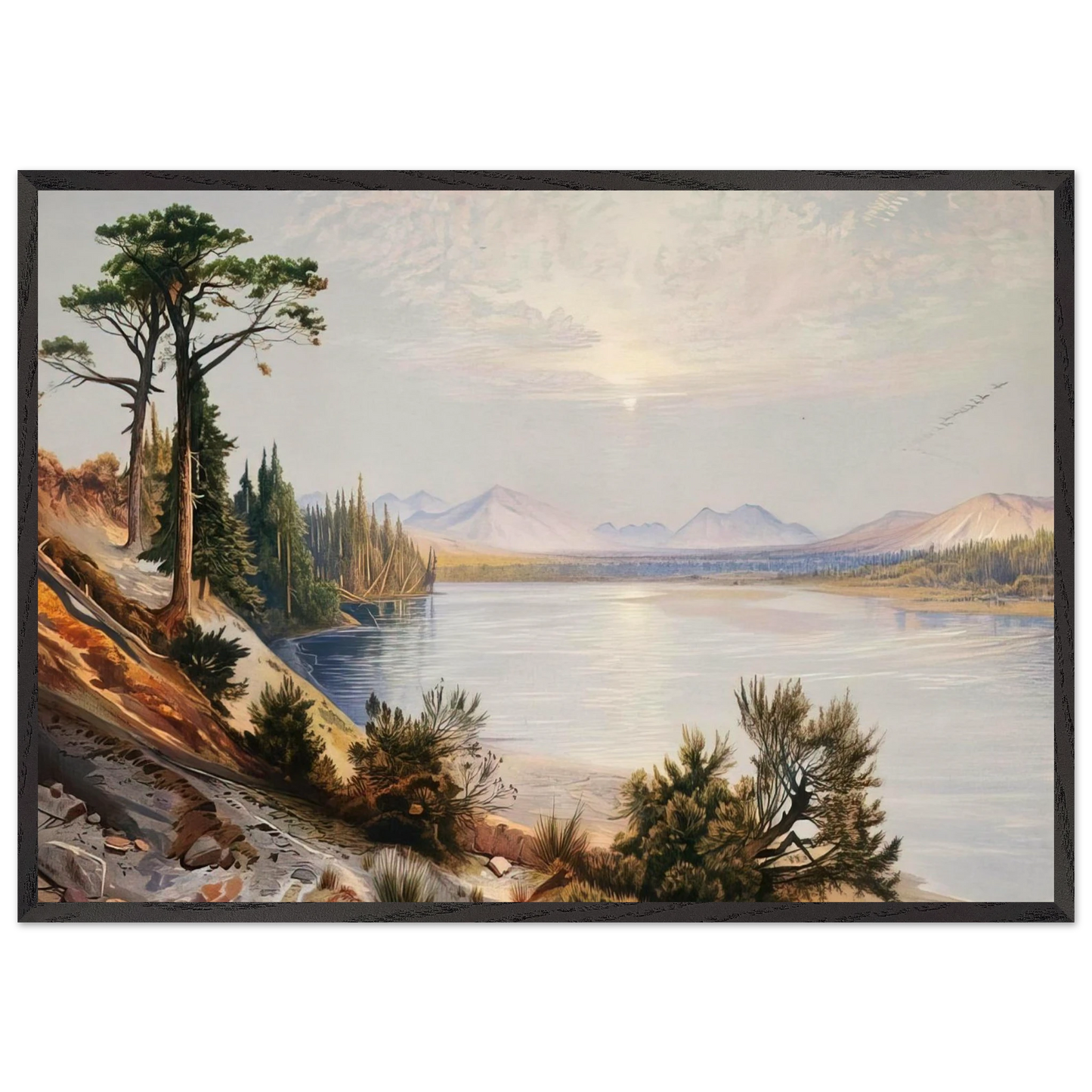 Head of Yellowstone River - Thomas Moran Framed Art Print – Black Wooden Frame - Default Title - -Framed Art Print
