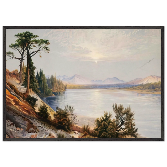 Head of Yellowstone River - Thomas Moran 70x100 cm / 28x40 inches Framed Art Print – Black Wooden Frame