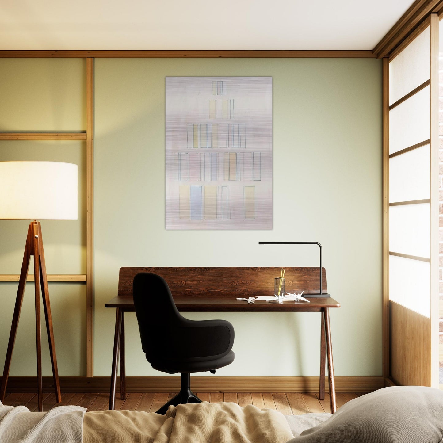 Red and Green with Pale Colors - 1966 - Robert Goodnough Brushed Aluminum Print - 70x100 cm / 28x40 inches | Robert Goodnough Aluminum Print | Robert Goodnough Prints