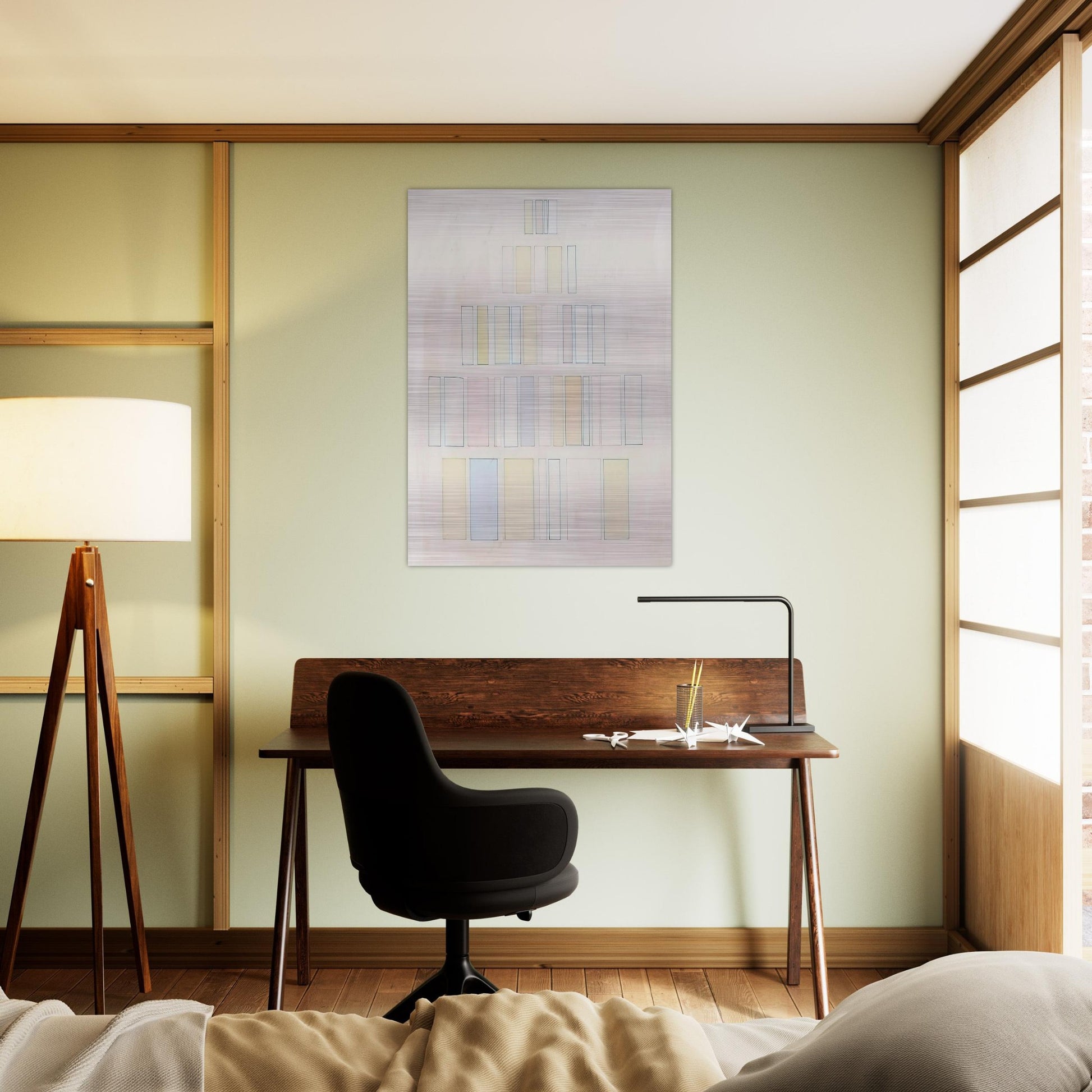 Red and Green with Pale Colors - 1966 - Robert Goodnough Brushed Aluminum Print - 70x100 cm / 28x40 inches | Robert Goodnough Aluminum Print | Robert Goodnough Prints