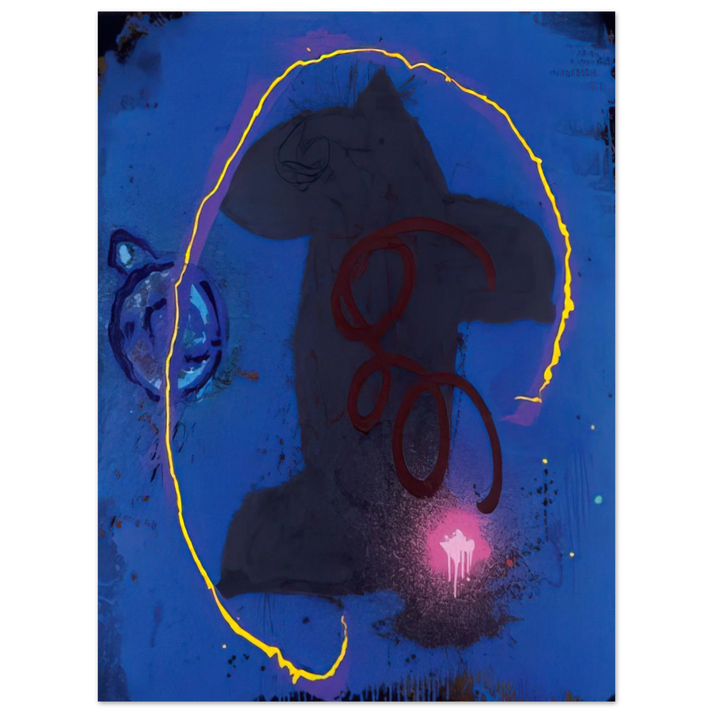John Hoyland - Black Something 8.2.90 - 1990  75x100 cm / 30x40inches Fine Art Poster
