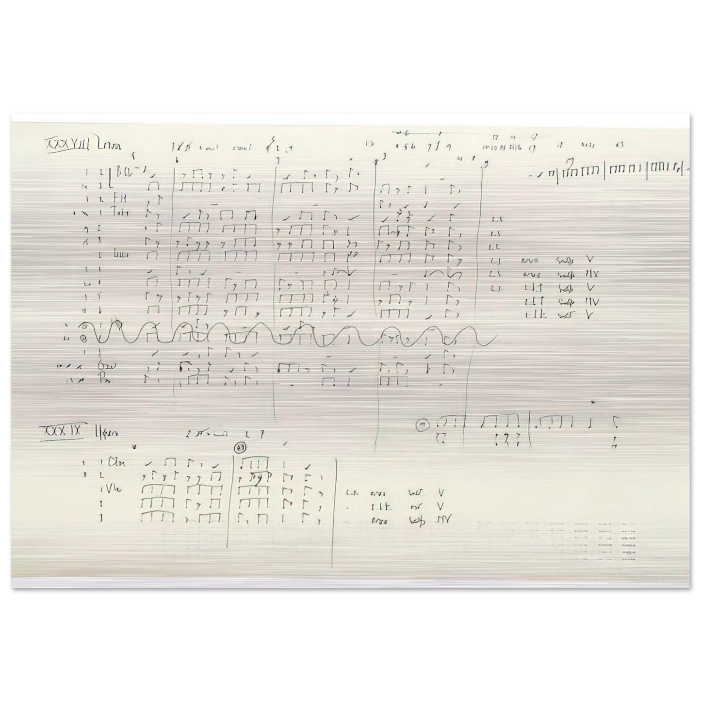 Cheap Imitation - 1971 - John Cage Brushed Aluminum Print - 70x100 cm / 28x40 inches | John Cage Aluminum Print | John Cage Prints