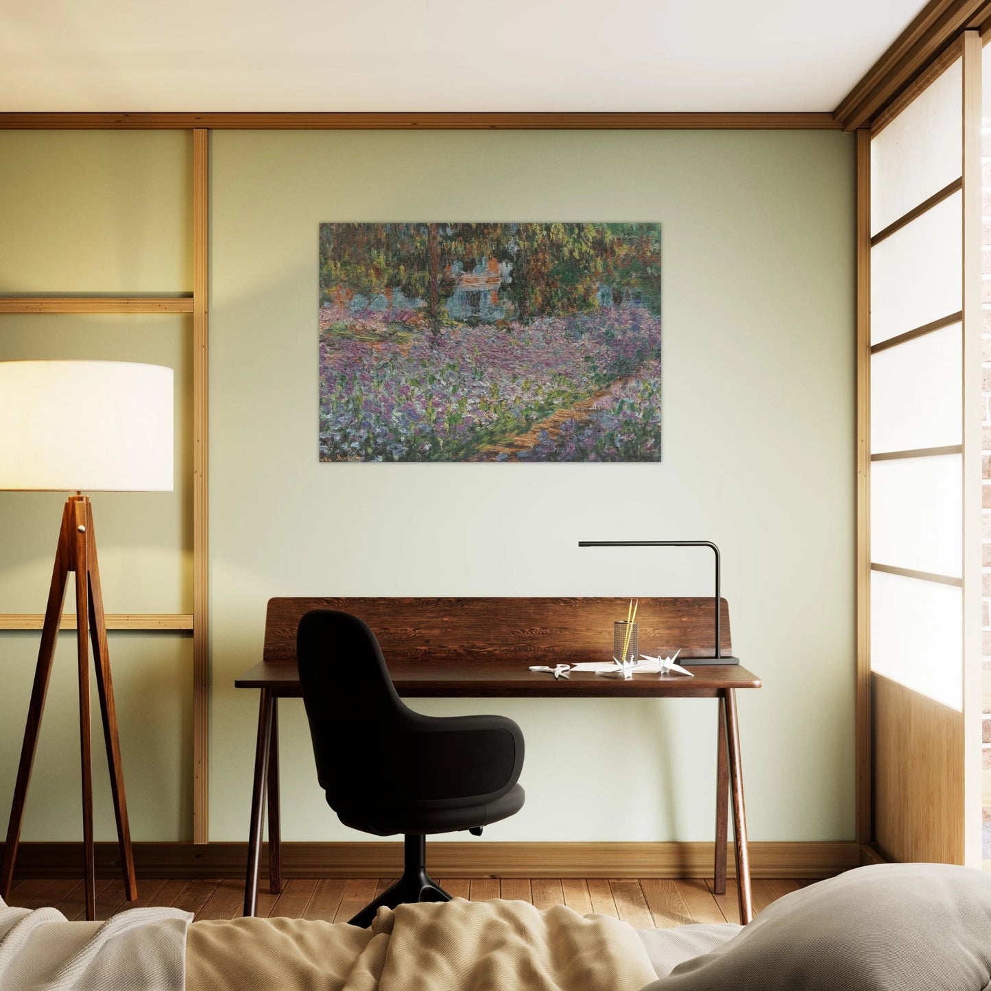 The Artist's Garden at Giverny - claude monet Brushed Aluminum Print - 70x100 cm / 28x40 inches | claude monet Aluminum Print | claude monet Prints