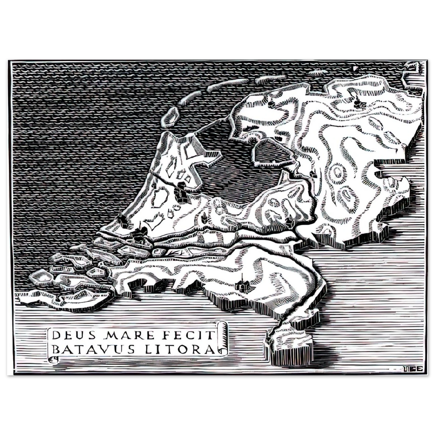MC Escher - ESCHER (28) Wall Art - 21x29.7 cm / 8x12" - Premium Wooden Framed Poster With Fine Art Paper - Wood frame