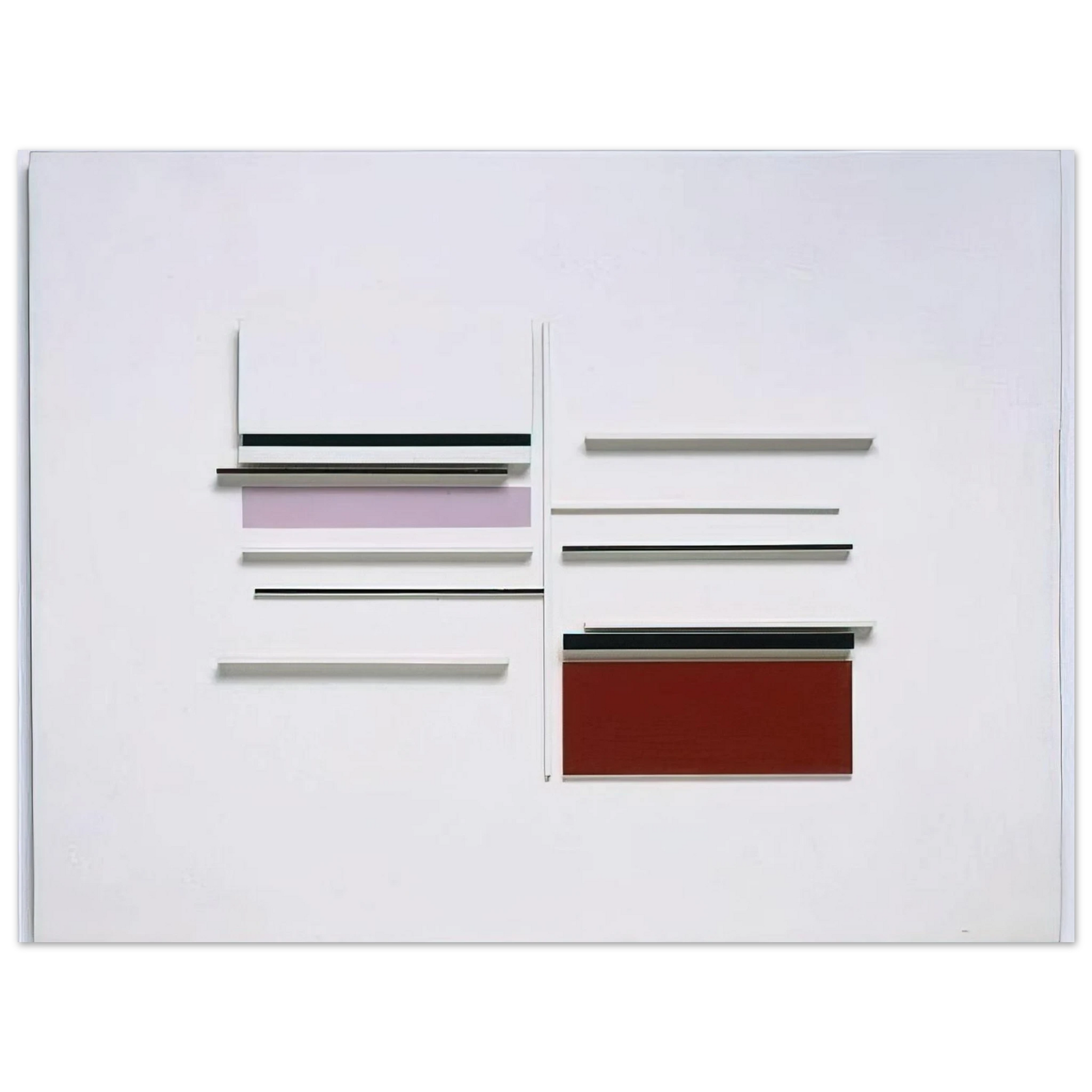 Victor Pasmore - ABSTRACT IN WHITE BLACK INDIAN AND LILAC 1957 Fine Art Poster - Default Title