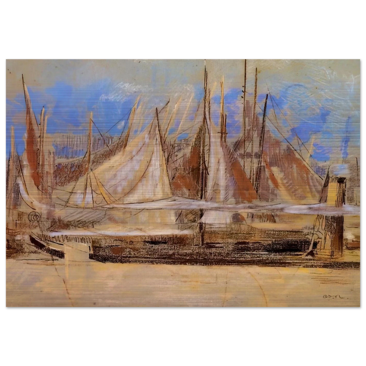 YACHTS AT ROYAN 1902 - Odilon Redon Brushed Aluminum Print - 70x100 cm / 28x40 inches | Odilon Redon Aluminum Print | Odilon Redon Prints