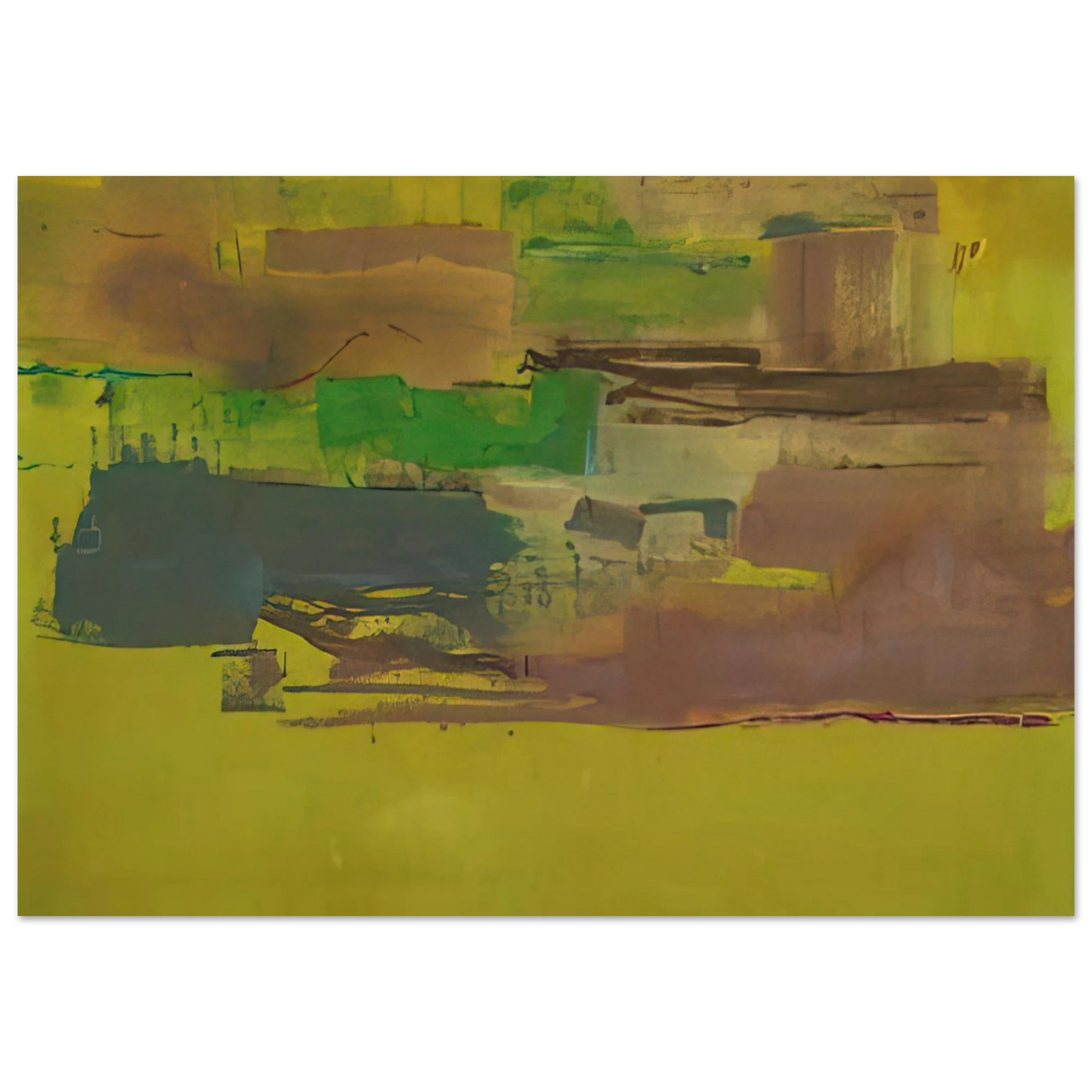 Helen Frankenthaler - August Deep - 1978 Wall art - 15x20 cm / 6x8 inches - Premium Wooden Framed Poster With Fine Art Paper - Black frame