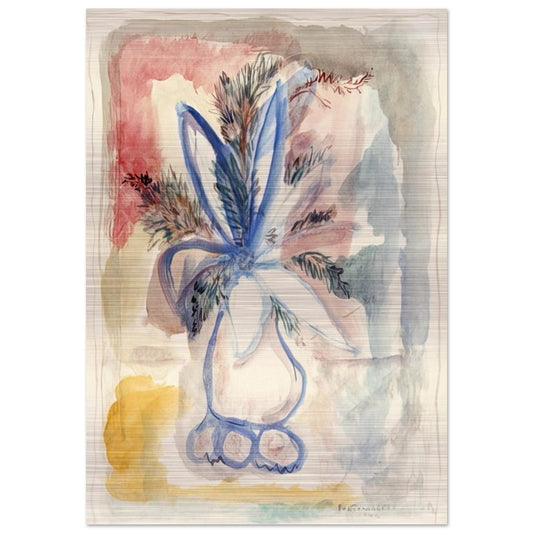 FLOWER VASE 1942 - Rene Portocarrero Brushed Aluminum Print - 70x100 cm / 28x40 inches | Rene Portocarrero Aluminum Print | Rene Portocarrero Prints