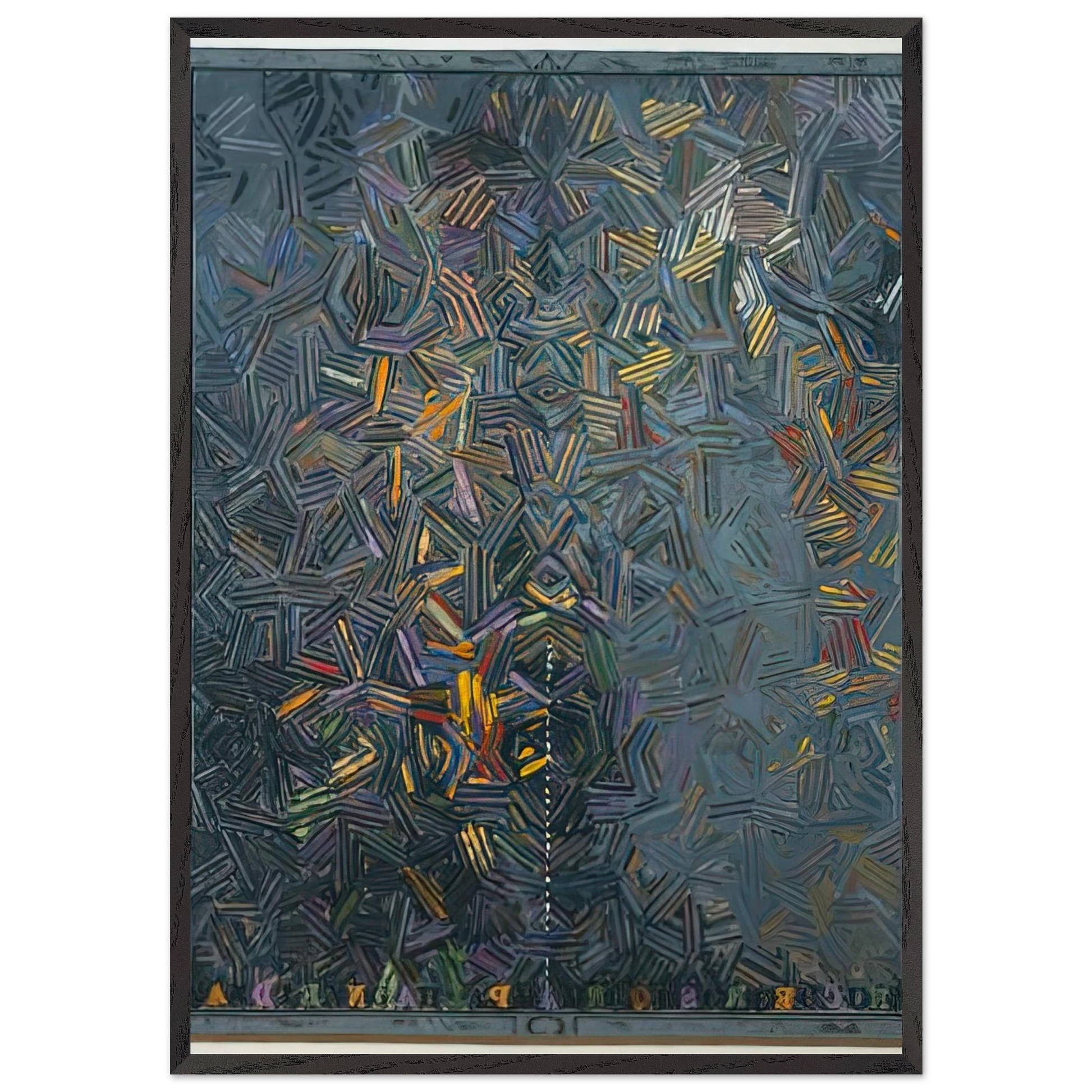 DANCERS ON A PLANE 1981 - Jasper Johns Framed Art Print – Black Wooden Frame - Default Title - -Framed Art Print