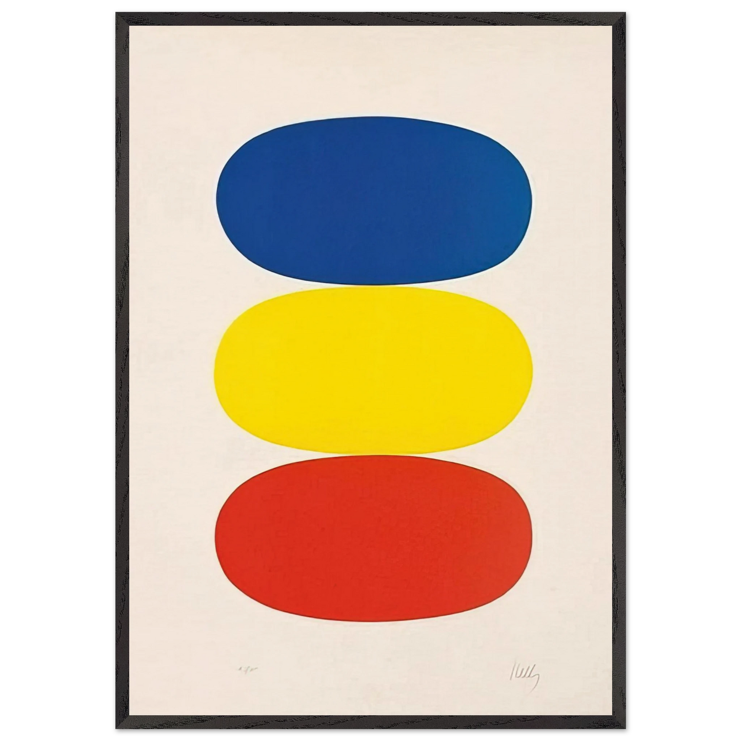 Blue and Yellow and Red-Orange - Ellsworth Kelly Framed Art Print – Black Wooden Frame - Default Title - -Framed Art Print