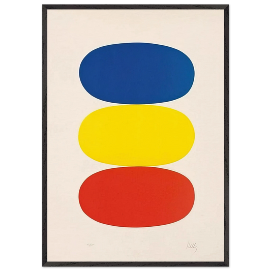 Blue and Yellow and Red-Orange - Ellsworth Kelly Framed Art Print – Black Wooden Frame - Default Title - -Framed Art Print