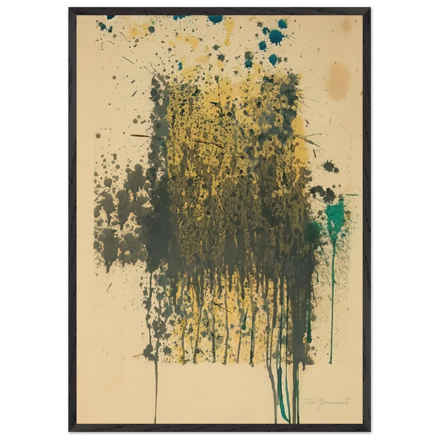 UNTITLED ABSTRACT N1 - Taro Yamamoto Framed Art Print – Black Wooden Frame - Default Title - -Framed Art Print