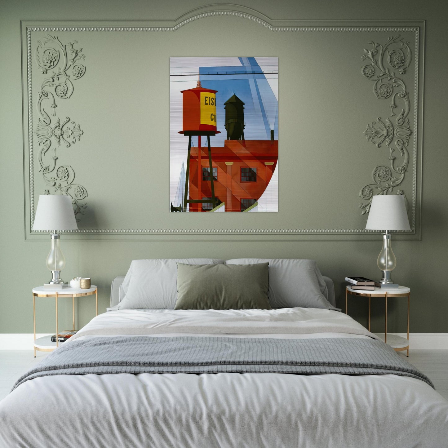 Buildings Abstraction, Lancaster - 1931 - Charles Demuth Brushed Aluminum Print - 70x100 cm / 28x40 inches | Charles Demuth Aluminum Print | Charles Demuth Prints