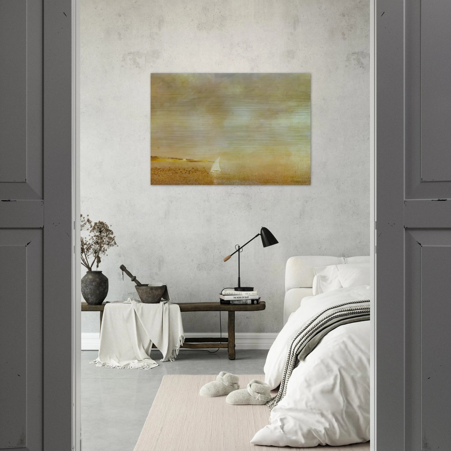 BAY OF CADAQUES - Salvador Dali Brushed Aluminum Print - 70x100 cm / 28x40 inches | Salvador Dali Aluminum Print | Salvador Dali Prints
