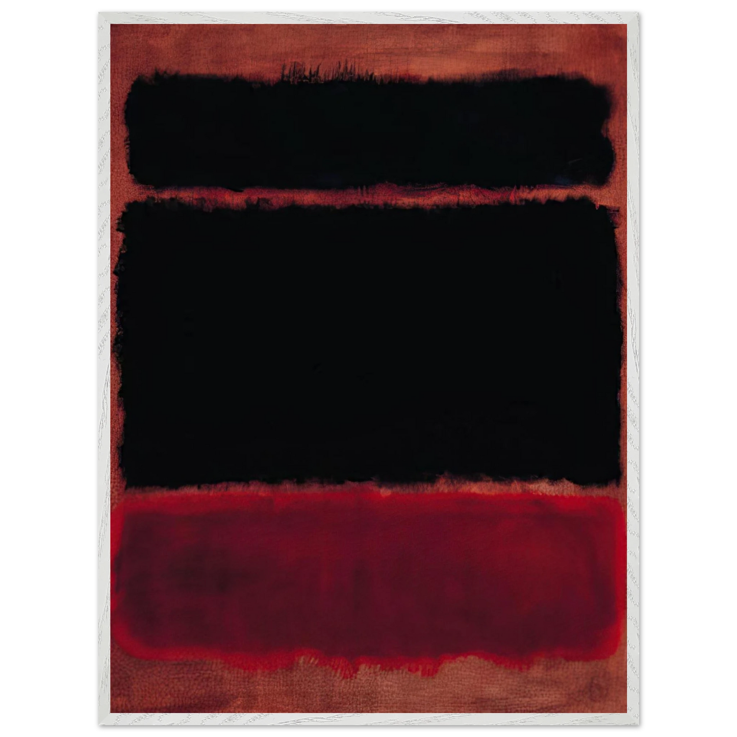 Mark Rothko - Black in Deep Red - 1957 Wall Art - 60x80 cm / 24x32 inches - Premium Wooden Framed Poster With Fine Art Paper - White frame