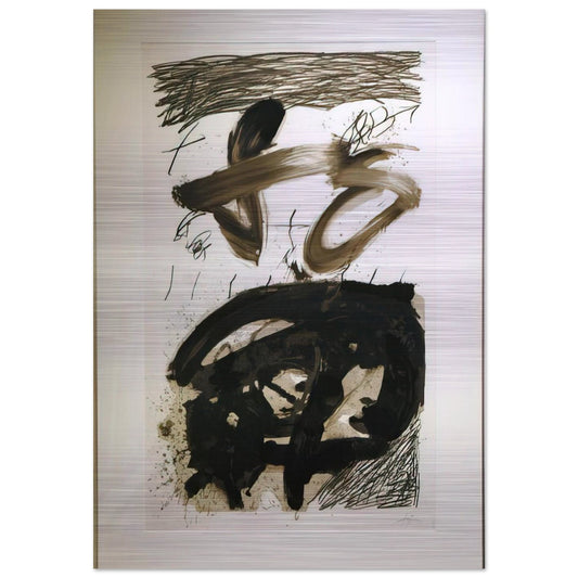CALLIGRAPHIQUE 1987 - Antoni Tapies Brushed Aluminum Print - 70x100 cm / 28x40 inches | Antoni Tapies Aluminum Print | Antoni Tapies Prints
