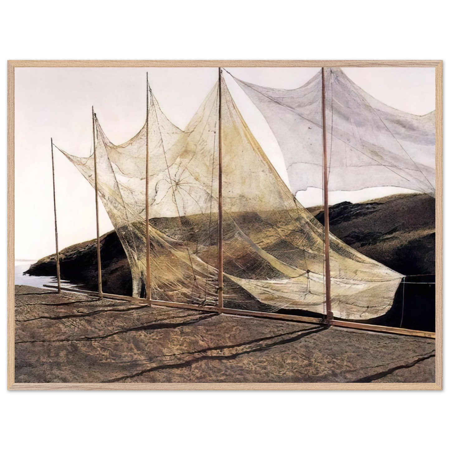 Andrew Wyeth - PENTECOST 1989 Wall Art - 21x29.7 cm / 8x12" - Premium Wooden Framed Poster With Fine Art Paper - Wood frame