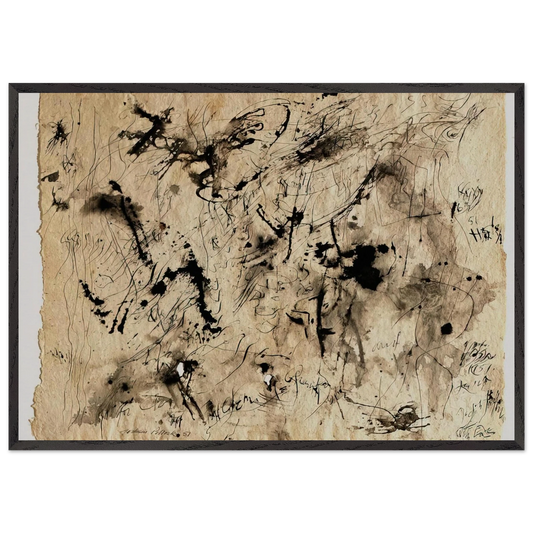 UNTITLED 1951 1 - Jackson Pollock Framed Art Print – Black Wooden Frame - Default Title - -Framed Art Print