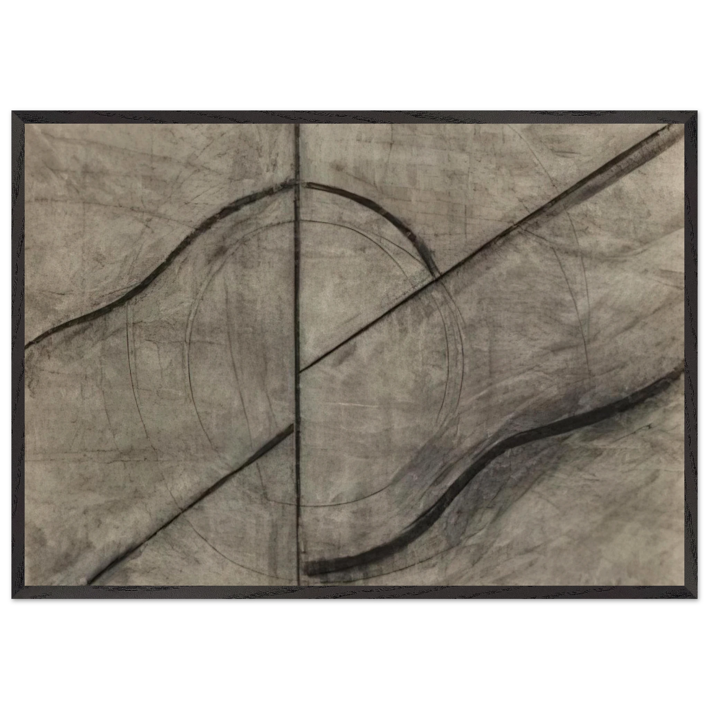 Drawing Based Upon the Breath - Allan Kaprow Framed Art Print – Black Wooden Frame - Default Title - -Framed Art Print