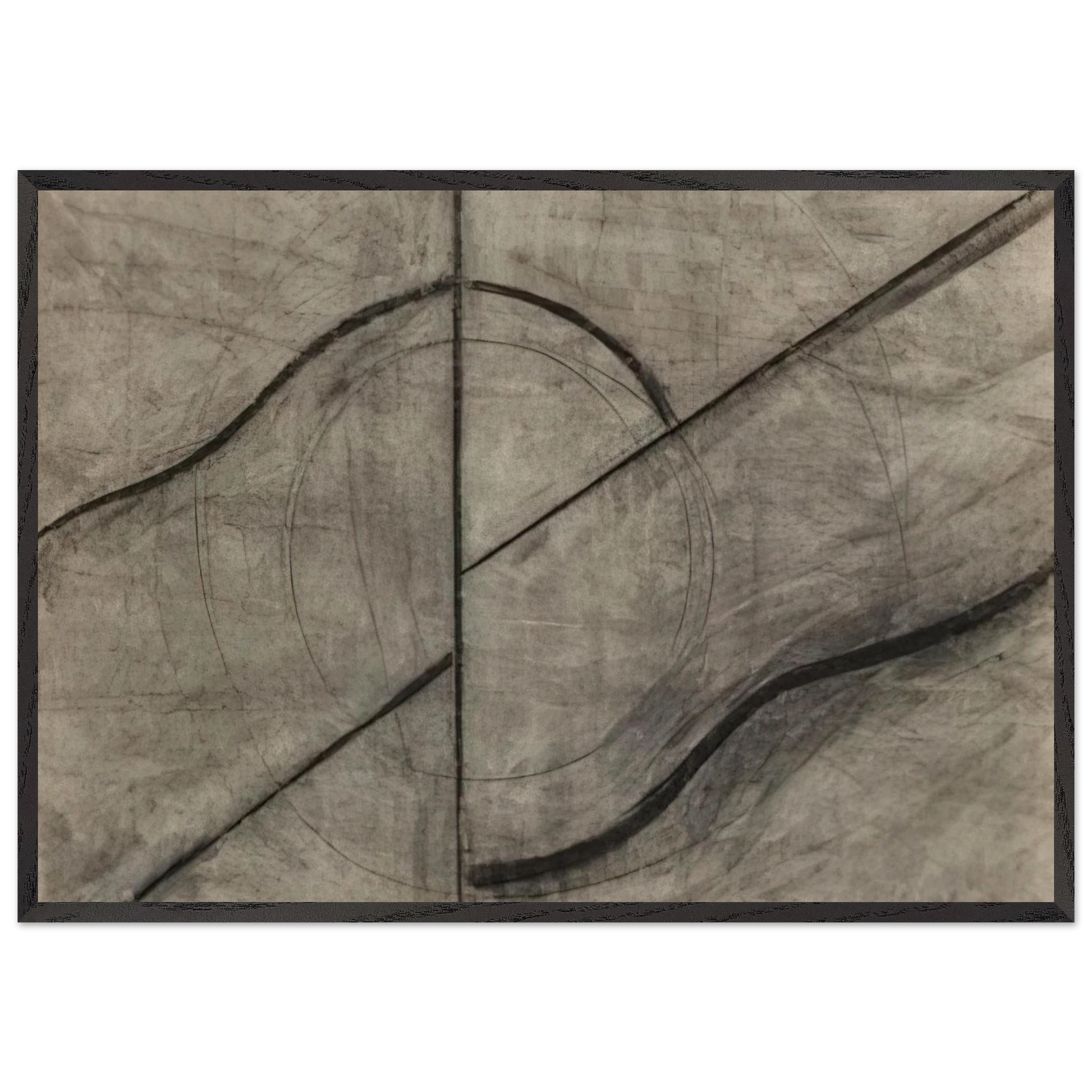 Drawing Based Upon the Breath - Allan Kaprow Framed Art Print – Black Wooden Frame - Default Title - -Framed Art Print