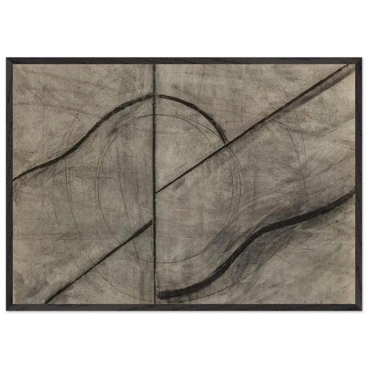 Drawing Based Upon the Breath - Allan Kaprow Framed Art Print – Black Wooden Frame - Default Title - -Framed Art Print