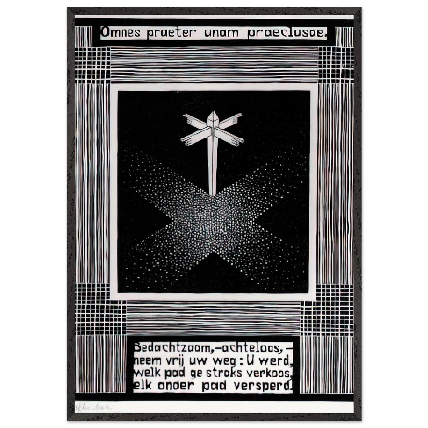 EMBLEMATA SIGNPOST - MC Escher Framed Art Print – Black Wooden Frame - Default Title - -Framed Art Print