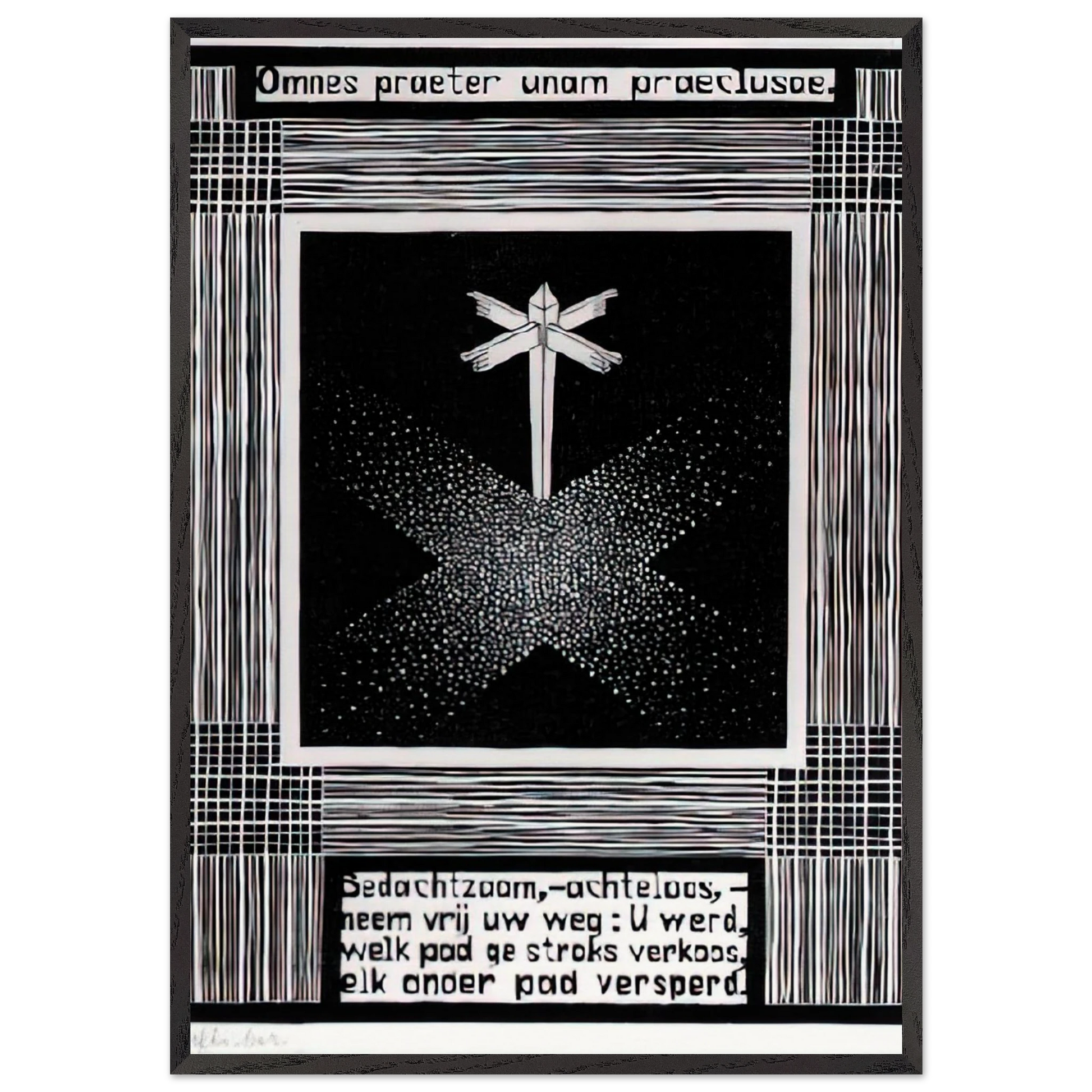 EMBLEMATA SIGNPOST - MC Escher Framed Art Print – Black Wooden Frame - Default Title - -Framed Art Print