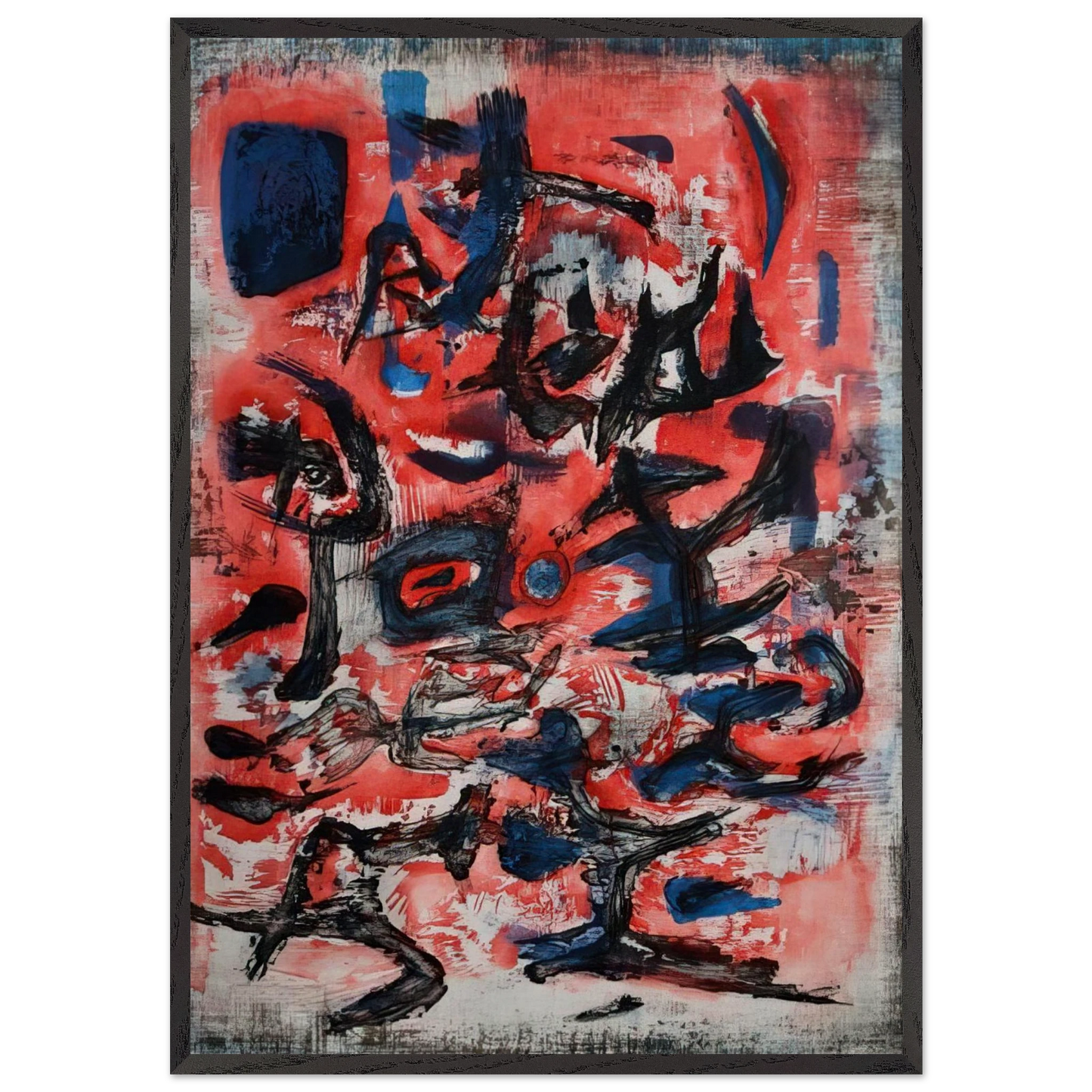 SIGNES EN MOUVEMENT 1957 - Zao Wou-Ki Framed Art Print – Black Wooden Frame - Default Title - -Framed Art Print