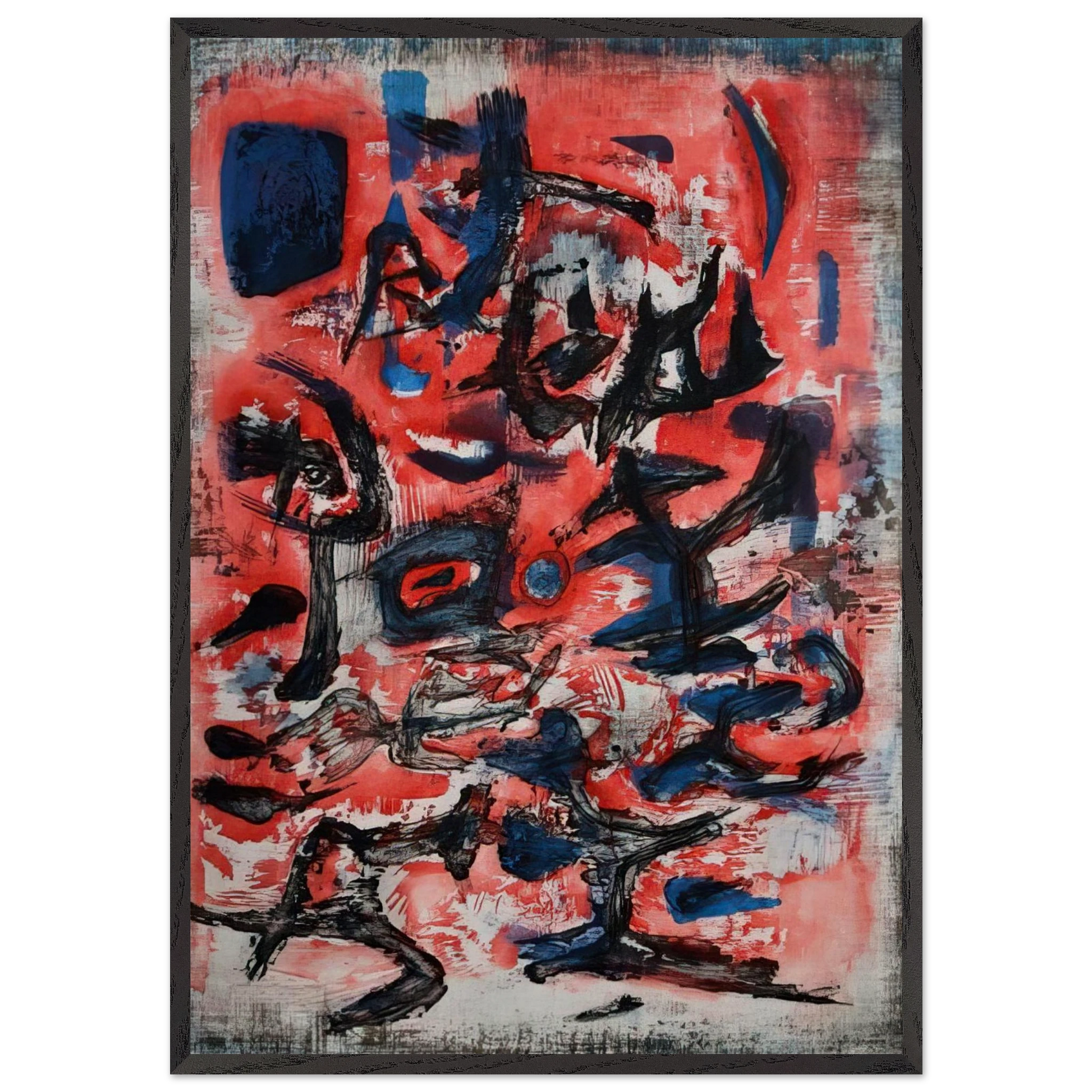 SIGNES EN MOUVEMENT 1957 - Zao Wou-Ki Framed Art Print – Black Wooden Frame - Default Title - -Framed Art Print