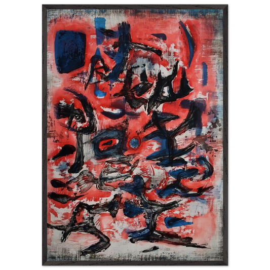 SIGNES EN MOUVEMENT 1957 - Zao Wou-Ki Framed Art Print – Black Wooden Frame - Default Title - -Framed Art Print