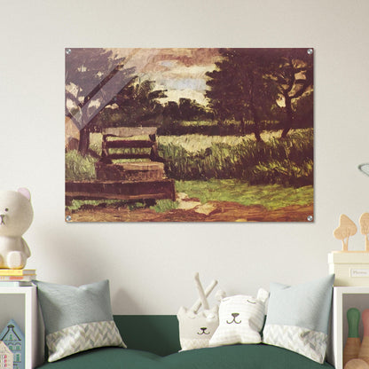 Landscape with fountain - Paul Cézanne Acrylic Print - 70x100 cm / 28x40″ inches