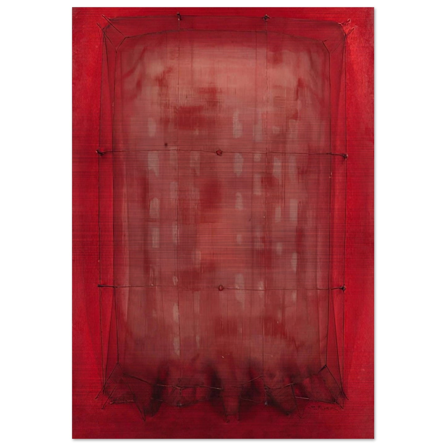 Espejo vestido de rojo - Art Informel - Manuel Rivera Brushed Aluminum Print - 70x100 cm / 28x40 inches | Manuel Rivera Aluminum Print | Manuel Rivera Prints