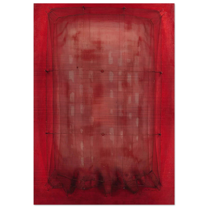 Espejo vestido de rojo - Art Informel - Manuel Rivera Brushed Aluminum Print - 70x100 cm / 28x40 inches | Manuel Rivera Aluminum Print | Manuel Rivera Prints