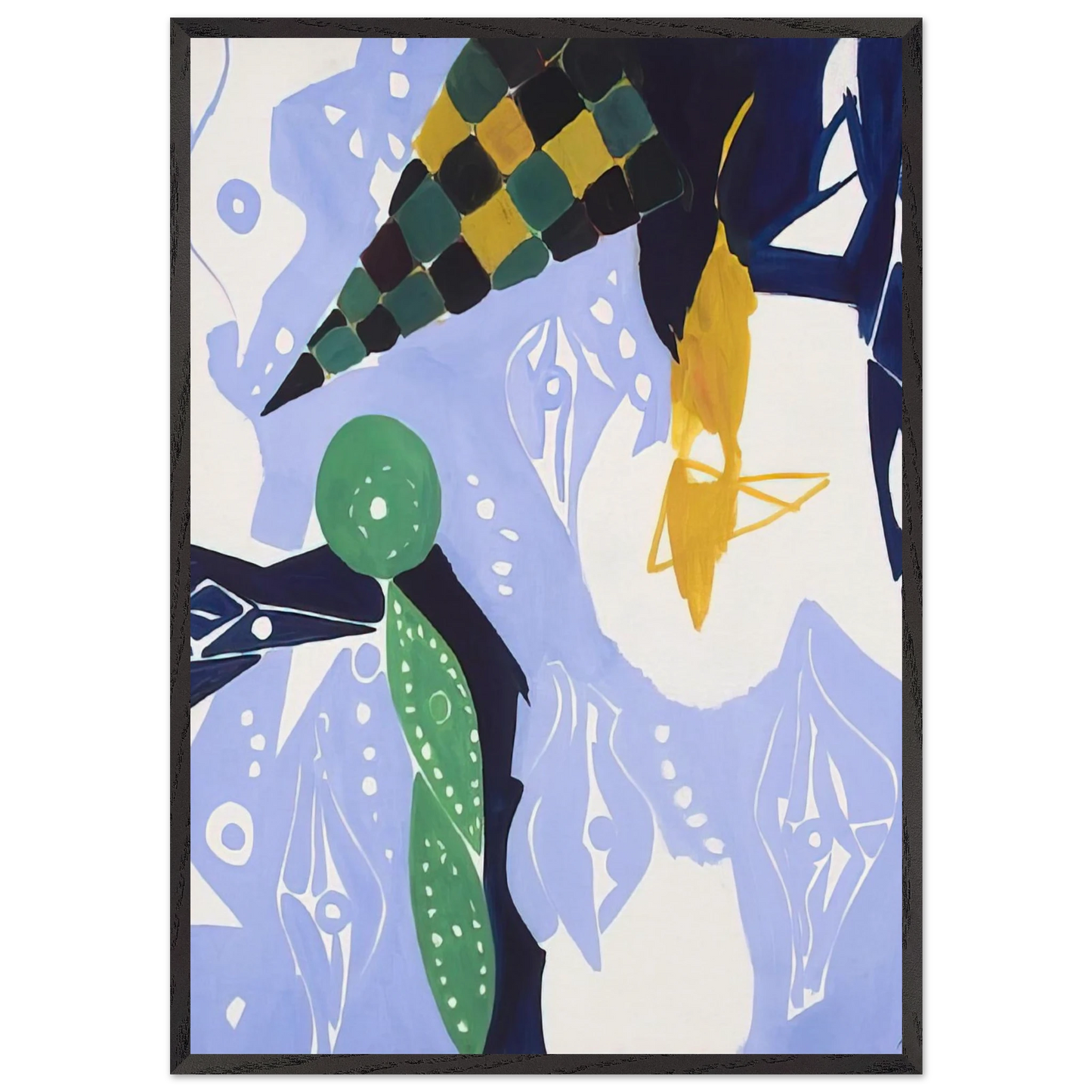 Blue Diaphan - 1965 - Ernst Wilhelm Nay Framed Art Print – Black Wooden Frame - Default Title - -Framed Art Print