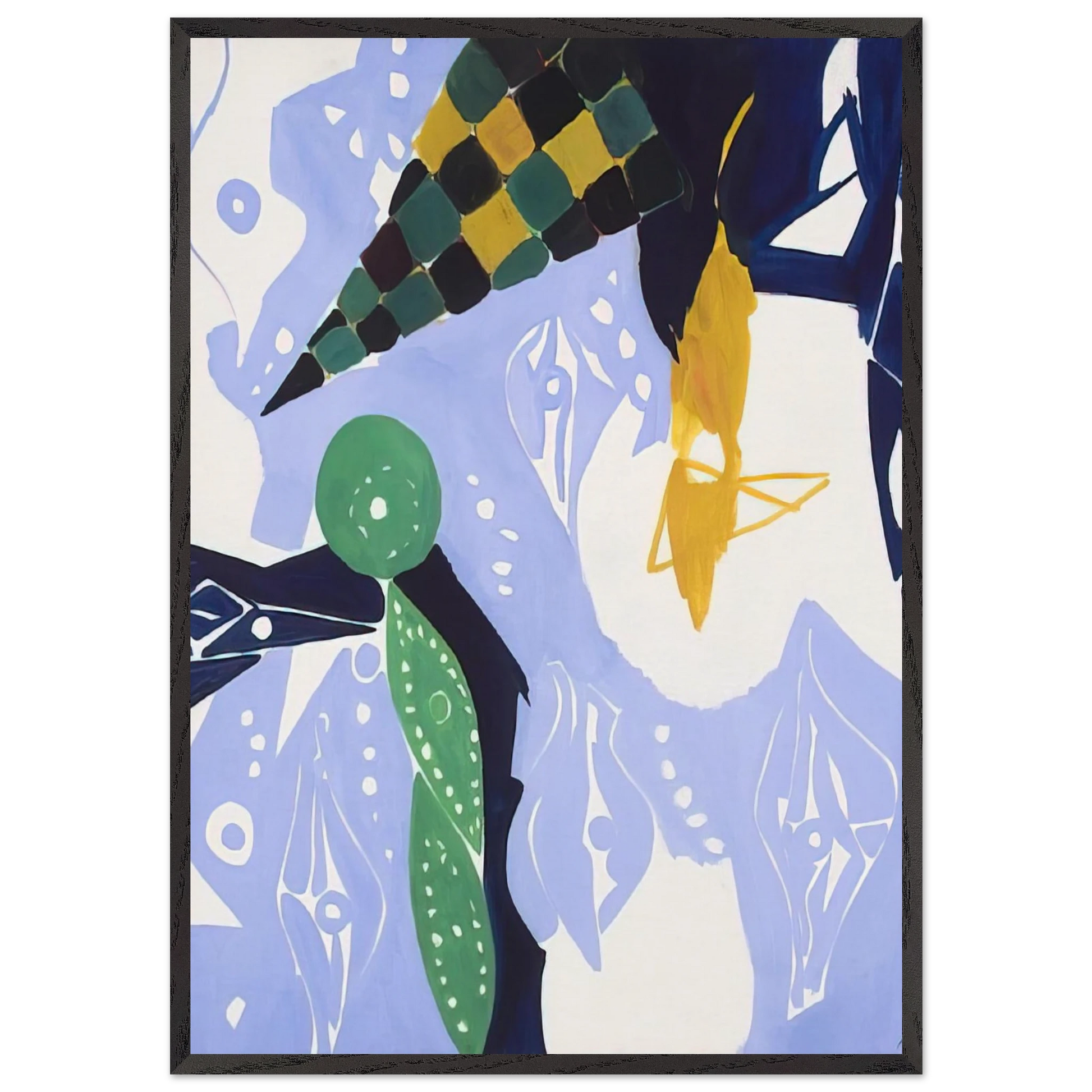 Blue Diaphan - 1965 - Ernst Wilhelm Nay Framed Art Print – Black Wooden Frame - Default Title - -Framed Art Print