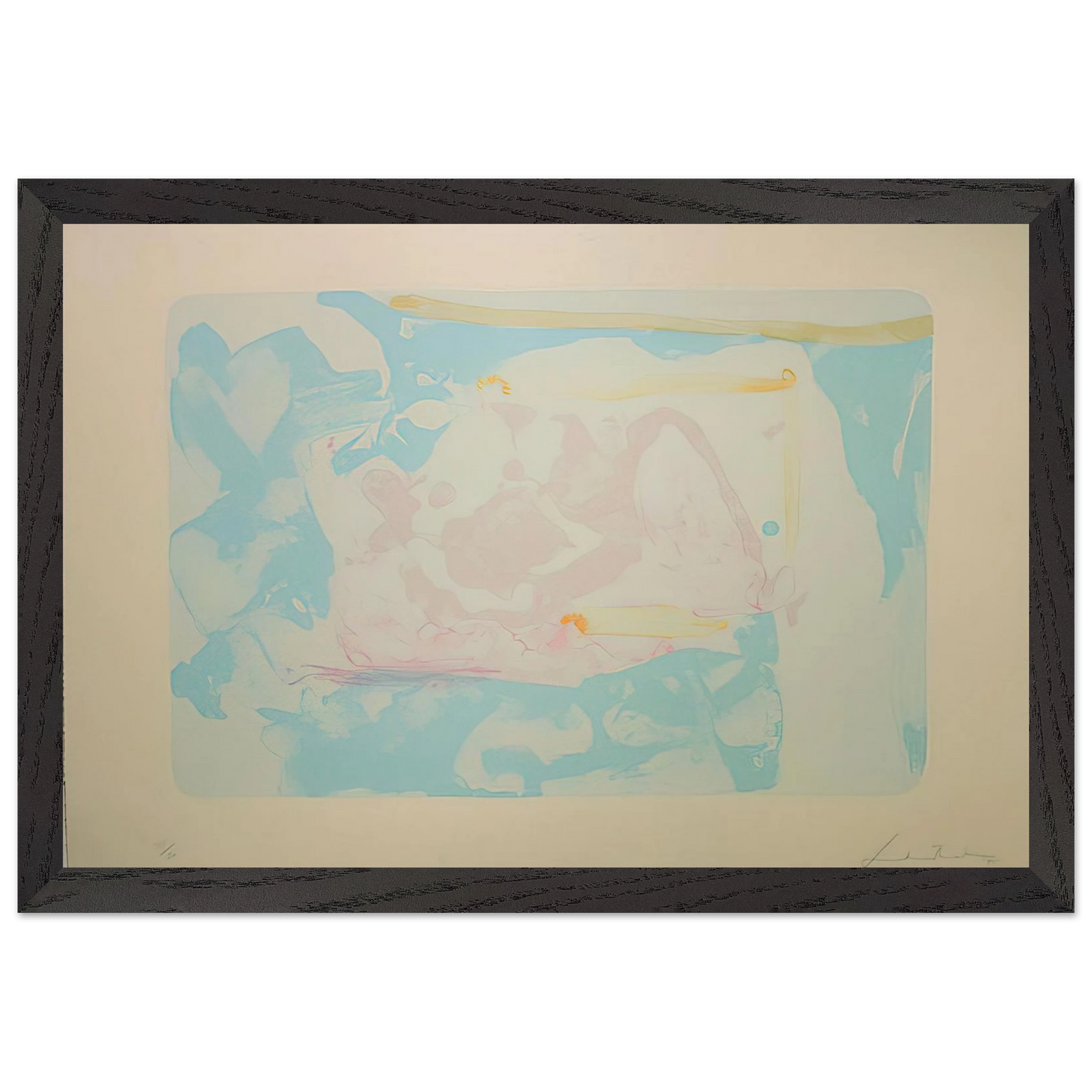Helen Frankenthaler - Reflections III - 1995 Wall art - 15x20 cm / 6x8 inches - Premium Wooden Framed Poster With Fine Art Paper - White frame