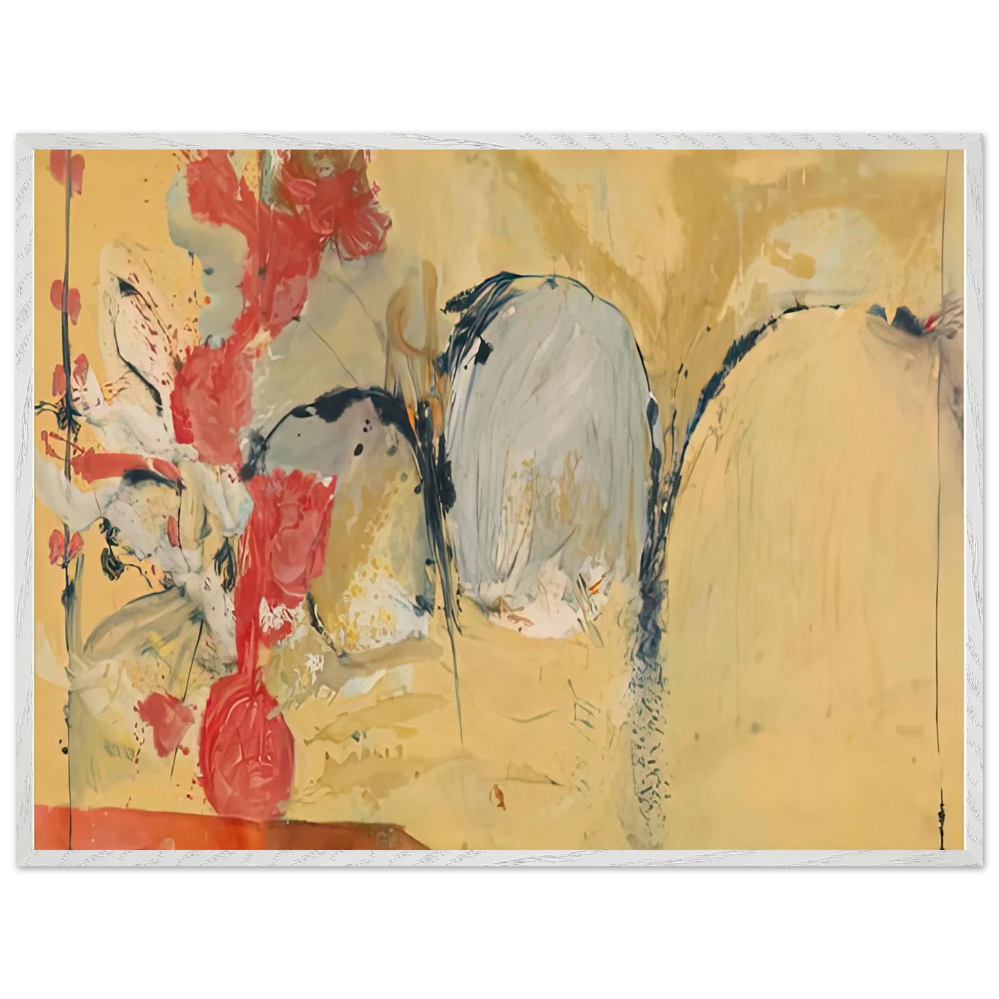 Helen Frankenthaler - Large Abstract Still Life, 1951- Wall Art - 21x29.7 cm / 8x12" - Premium Wooden Framed Poster With Fine Art Paper - Black frame