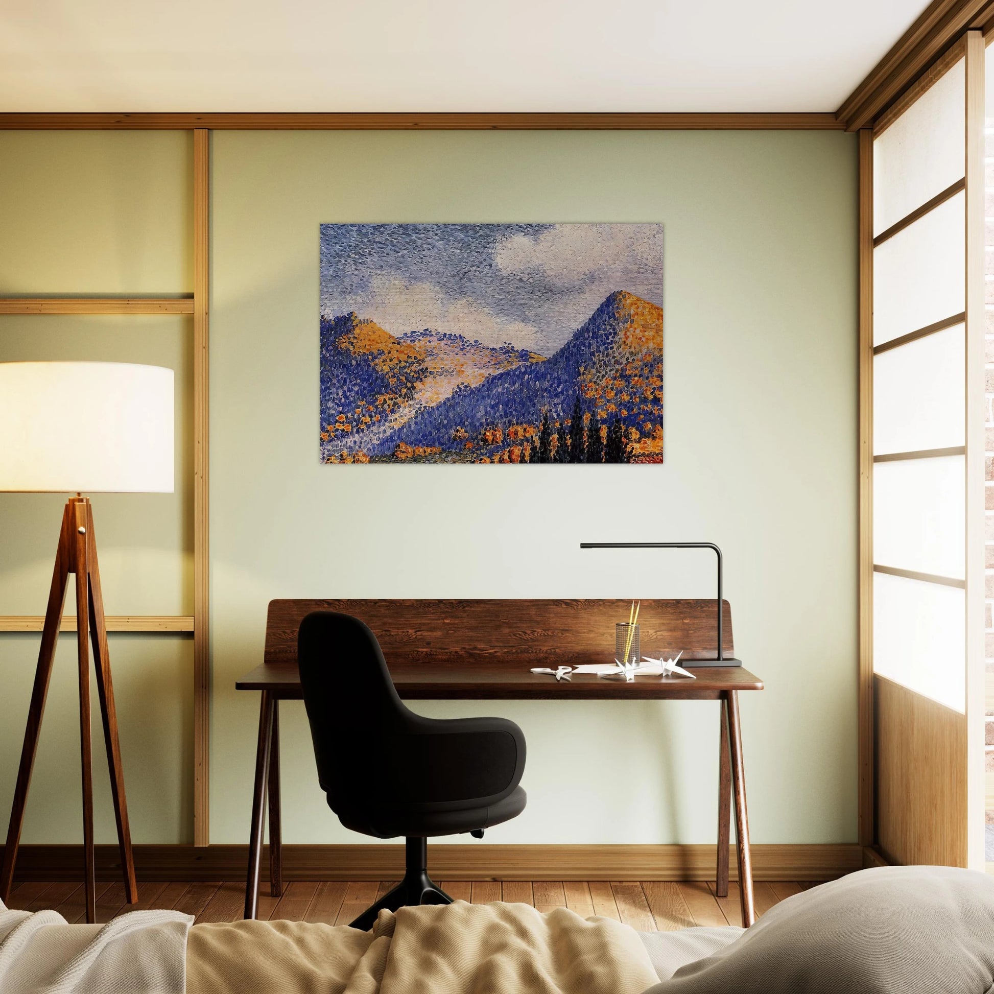 Landscape, the Little Maresque Mountains - Henri-Edmond Cross Brushed Aluminum Print - 70x100 cm / 28x40 inches | Henri-Edmond Cross Aluminum Print | Henri-Edmond Cross Prints