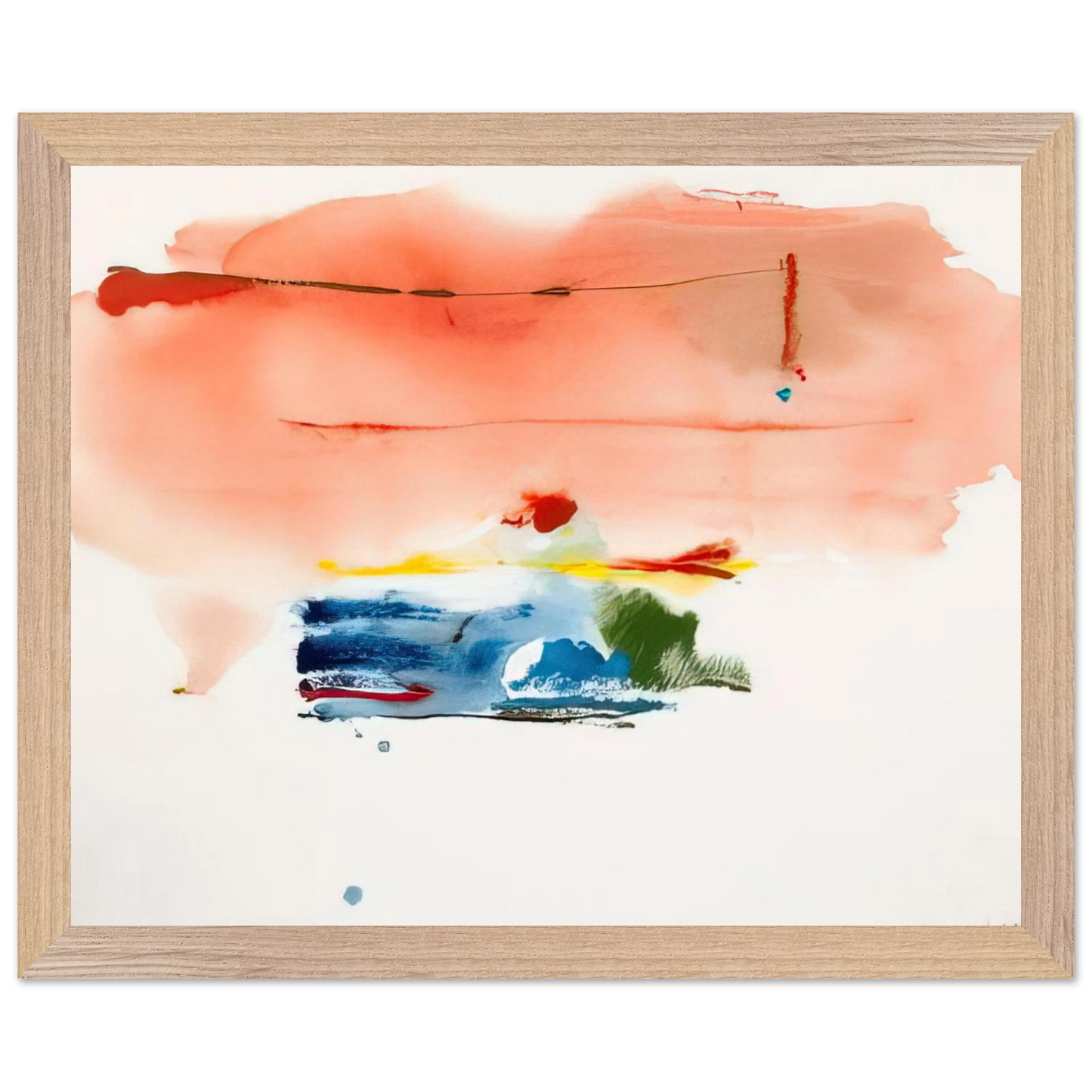 Helen Frankenthaler - Santa Fe II - 1986 Wall art - A2 (42 x 59.4  cm) - Premium Wooden Framed Poster With Fine Art Paper - Wood frame