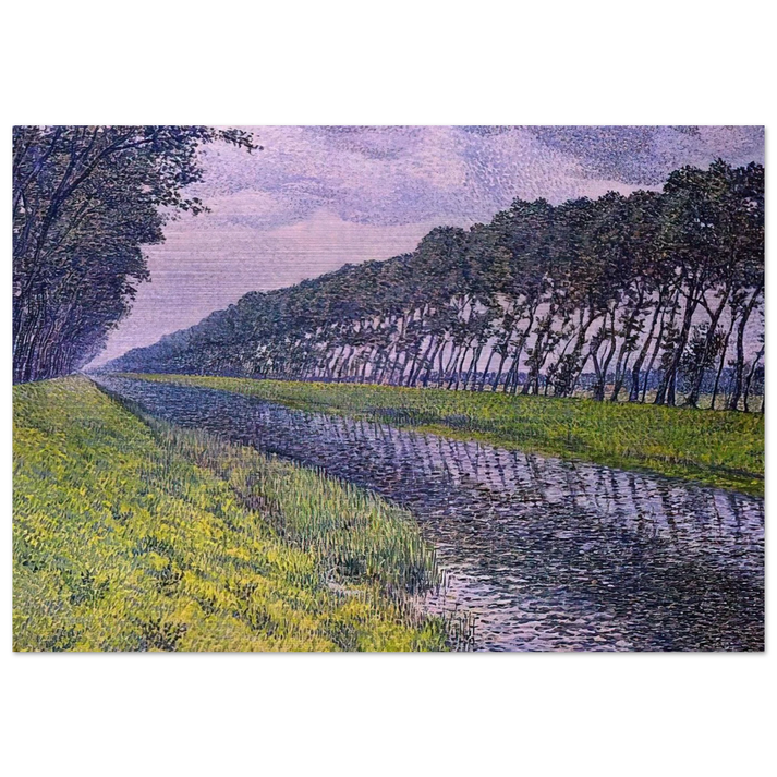 CANAL IN FLANDERS 1894 1 - Theo van Rysselberghe Brushed Aluminum Print - 70x100 cm / 28x40 inches | Theo van Rysselberghe Aluminum Print | Theo van Rysselberghe Prints