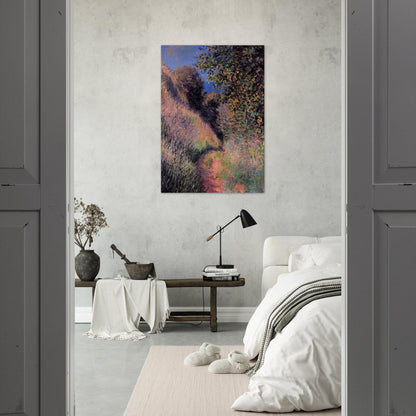 Path at Pourville - claude monet Brushed Aluminum Print - 70x100 cm / 28x40 inches | claude monet Aluminum Print | claude monet Prints