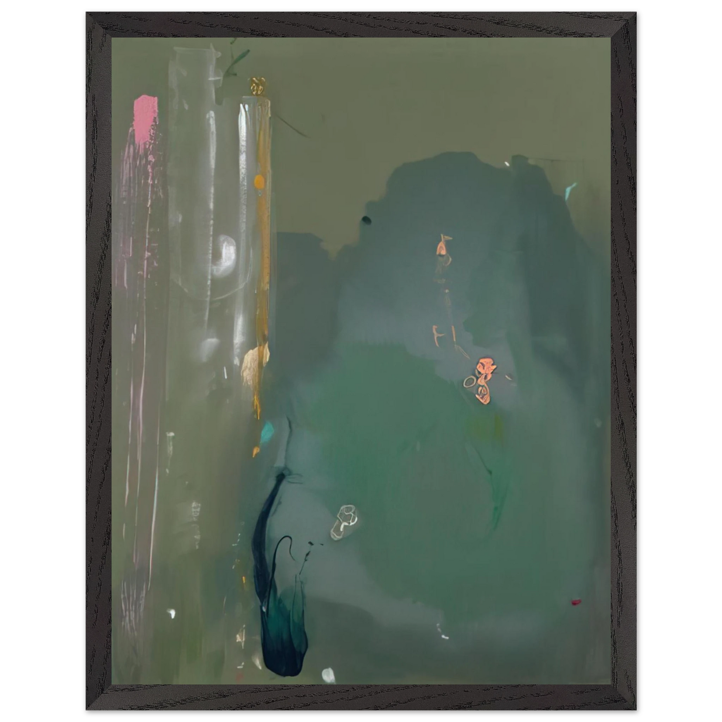Helen Frankenthaler - CÃ´te d Argent - 1980 Wall art - 50x50 cm / 20x20 inches - Premium Wooden Framed Poster With Fine Art Paper - Black frame
