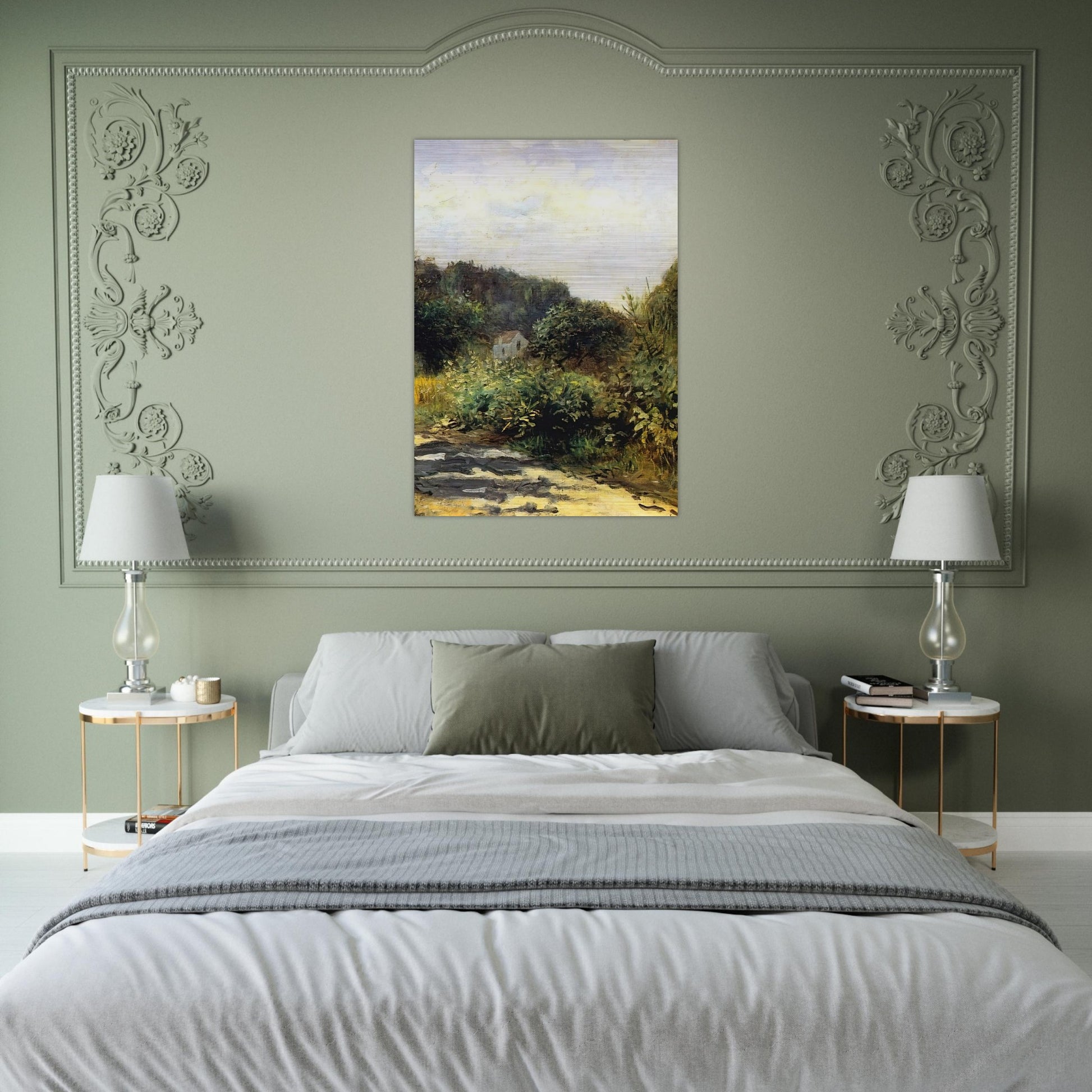 A Road in Louveciennes - Pierre-Auguste Renoir Brushed Aluminum Print - 70x100 cm / 28x40 inches | Pierre-Auguste Renoir Aluminum Print | Pierre-Auguste Renoir Prints