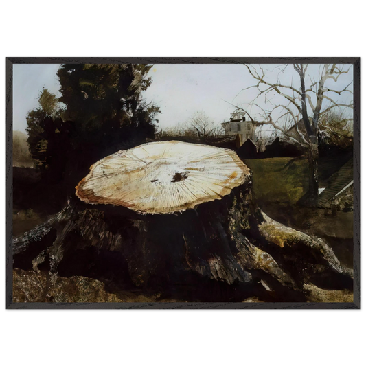 THE BIG OAK - Andrew Wyeth Framed Art Print – Black Wooden Frame - Default Title - -Framed Art Print