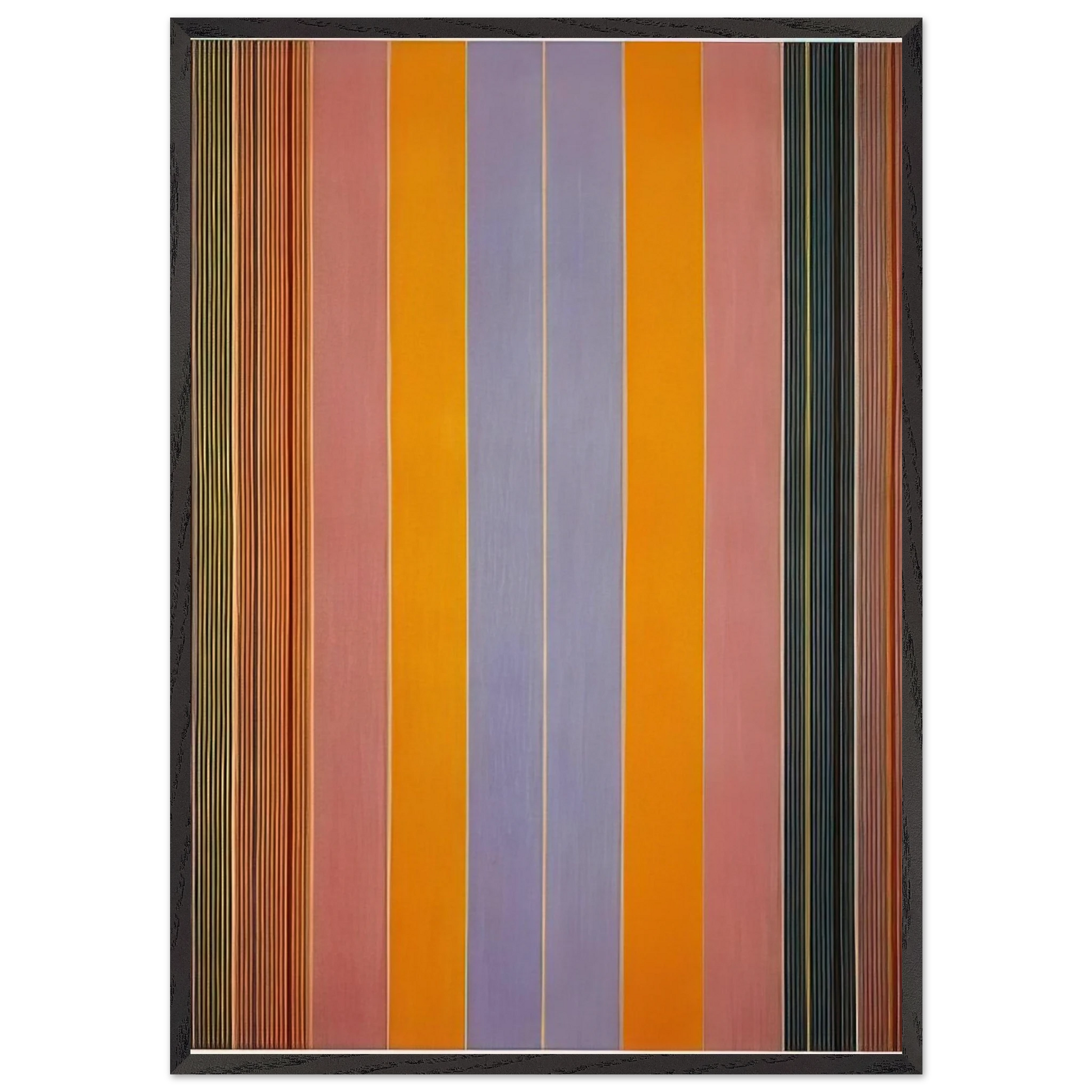 Blue Broad Jump - 1960 - Gene Davis Framed Art Print – Black Wooden Frame - Default Title - -Framed Art Print